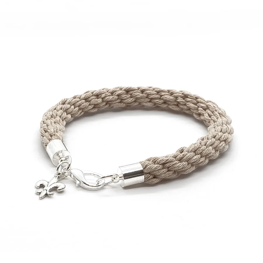 Męska bransoletka z lilijką harcerską 21,5cm