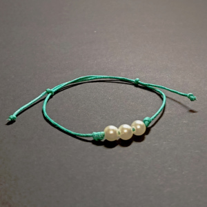 bransoletki przyjaźni z koralikami - bransoletka zielona miętowa bransoletka sznurek jubilerski bawełniany woskowany - bransoletka damska młodzieżowa dziewczęca