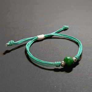 bransoletki przyjaźni z koralikami - bransoletka zielona miętowa bransoletka sznurek jubilerski bawełniany woskowany - bransoletka damska młodzieżowa dziewczęca
