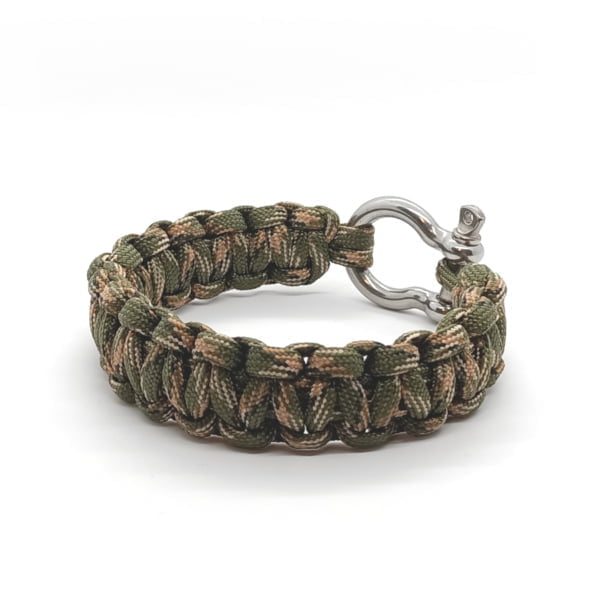 Bransoletka survival Paracord SUR045 ze stalową szeklą -21cm