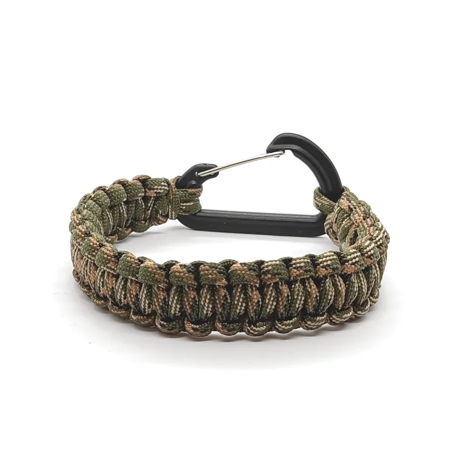 Militarna bransoletka survival Paracord 550 z karabińczykiem