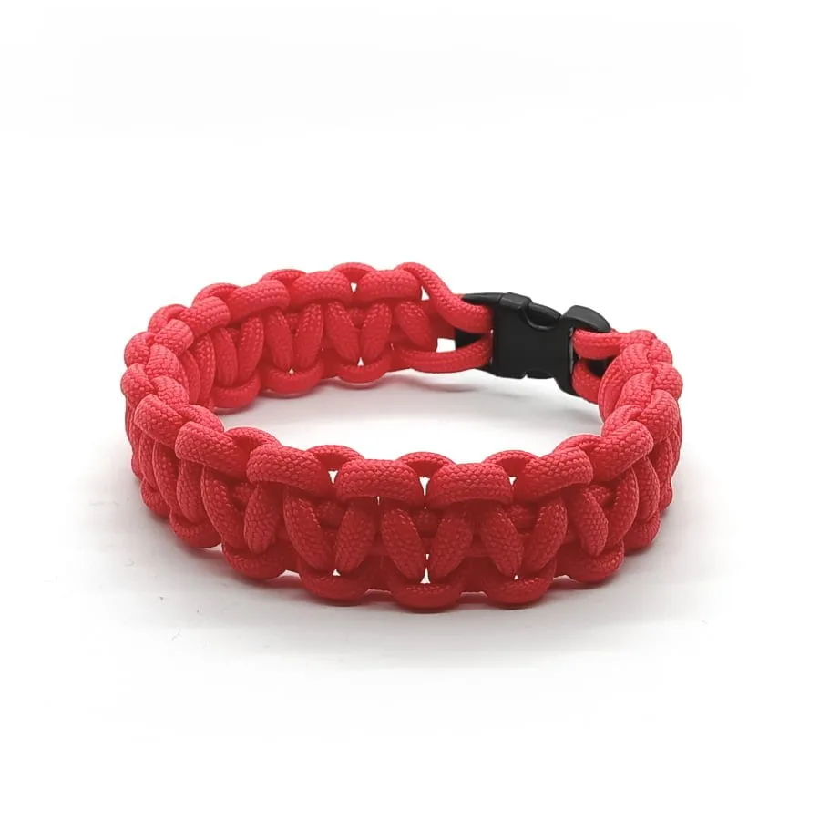 Czerwona bransoletka survival Paracord -23cm- SUR033