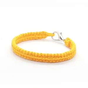 Bransoletka żółta ręcznie pleciona 15cm M0016