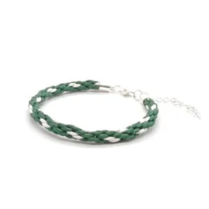 Elegancka bransoletka damska zielono biała 17,5-22,5cm W037
