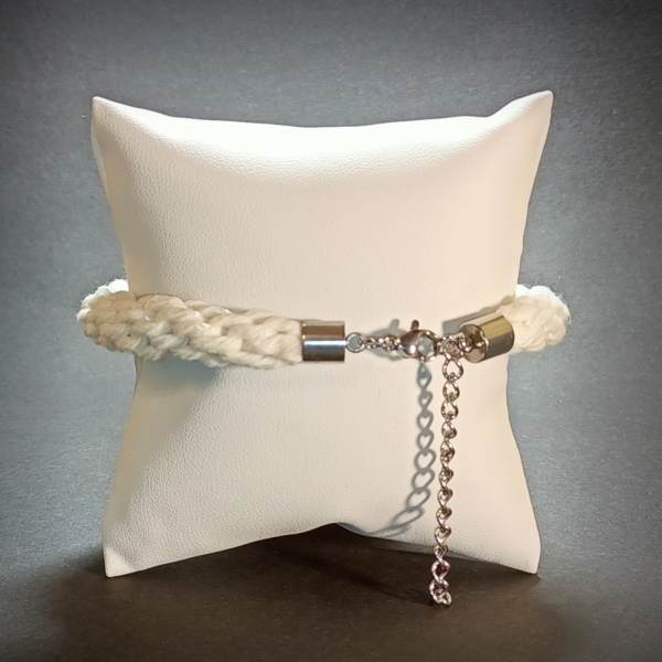 bransoletka biała Lniany sznurek naturalny bransoletka sznurkowa pleciona recznie stal chirurgiczna