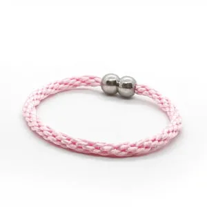 Różowa bransoletka ręcznie pleciona 18cm W104