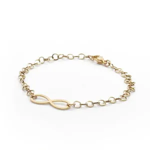 Bransoletka pozłacana Nieskończoność – max. dł. 18,5cm – W149 Stal chirurg.
