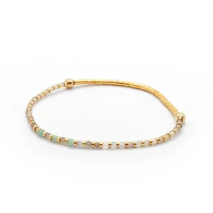 Bransoletka Amazonit, Ametyst i Hematyt 17,5cm KAM276
