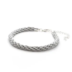 Bransoletka srebrna na kostkę pleciona 18,5-23,5cm W121