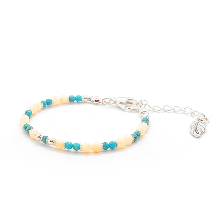 Bransoletka Magnezyt i Perły – kamienie naturalne 15,5-18,5cm KAM367