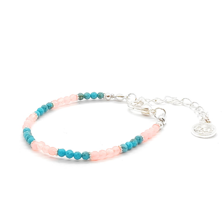 Bransoletka Magnezyt i Agat – kamienie naturalne 16-21cm KAM369