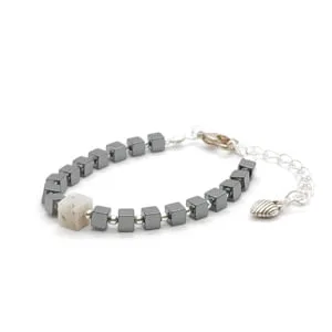 Bransoletka Amazonit, Hematyt 14-18cm KAM561