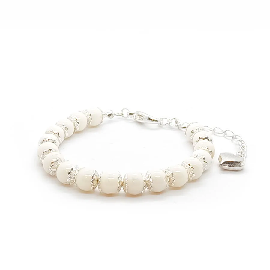 Bransoletka Koral biały 16,5-20,5cm KAM567