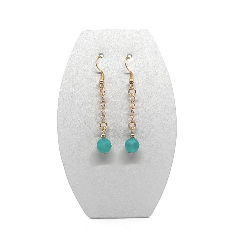 Kolczyki pozłacane, Amazonit, stal chirurgiczna KOL023 Kolczyki ADIRE