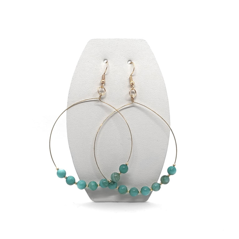 Kolczyki pozłacane duże koła Masa perłowa, Stal chirurgiczna KOL070 Kolczyki ADIRE