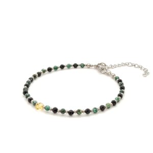 Bransoletka Turkus, Cytryn, Turmalin 18,5-22,5cm KAM884 Stal chirurgiczna