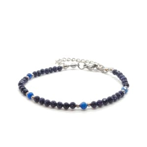 Bransoletka Noc Kairu, Lapis lazuli 15-19cm KAM921 Stal chirurgiczna