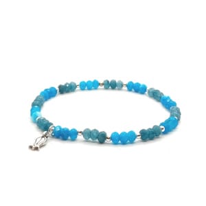 Bransoletka z tulipankiem, Jadeit - kamienie naturalne - 17,5cm KAM963