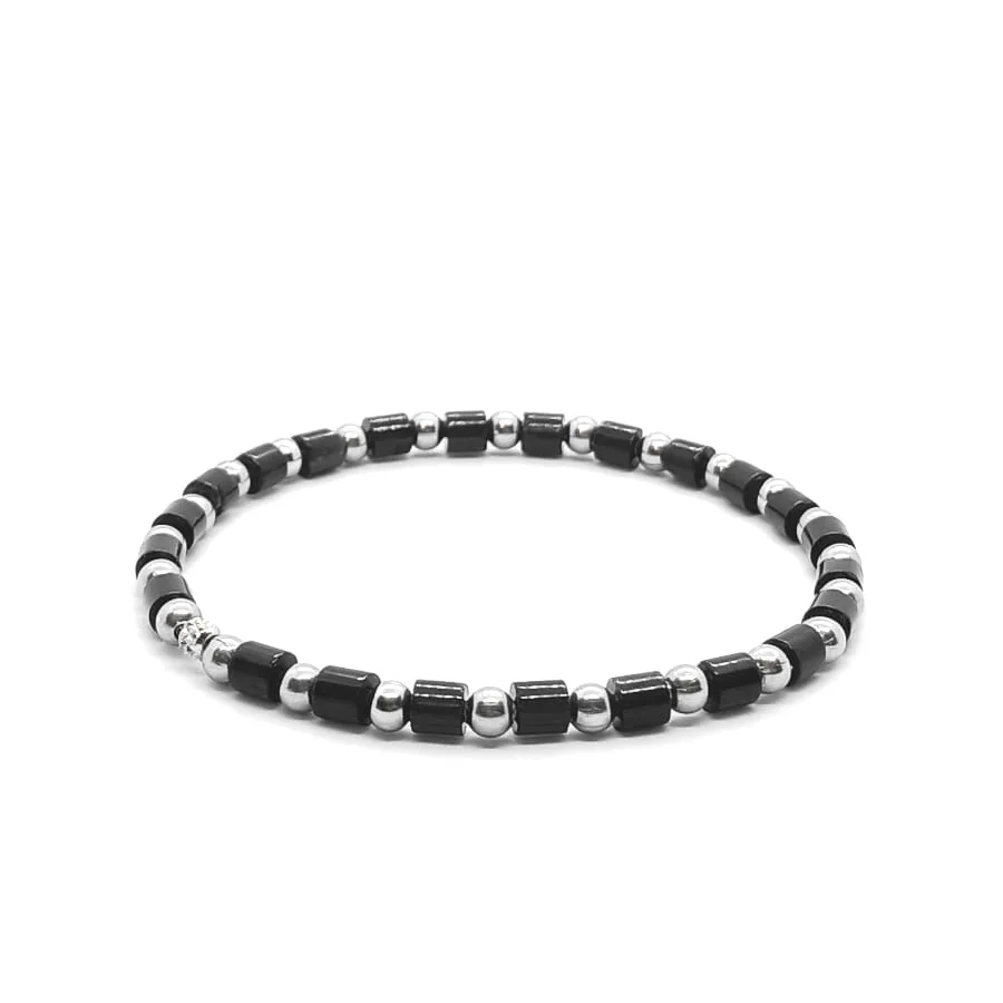 Bransoletka męska Onyks - 17cm KAM1014, Stal chirurgiczna