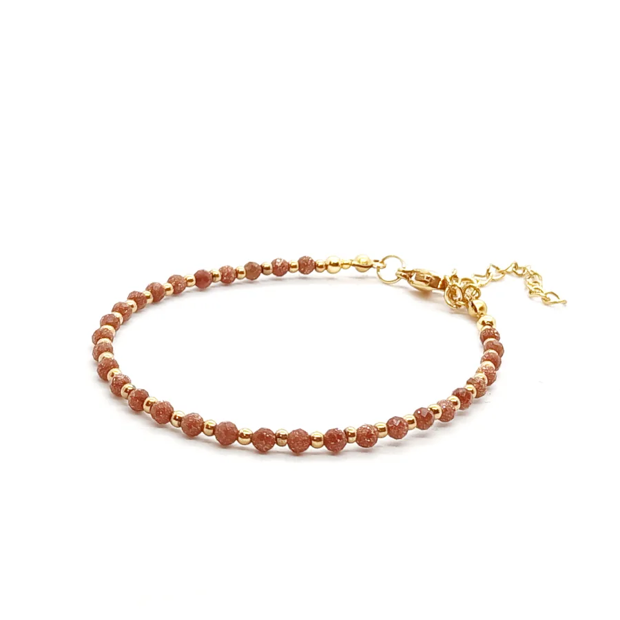 Bransoletka Piasek Pustyni 17-21cm KAM1136 stal chirurgiczna pozłacana