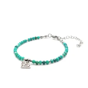 Bransoletka z zawieszką, kamienie naturalne Turkus 15,5-19,5cm KAM1134