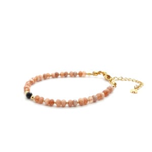 Bransoletka z koniczynka, kamienie Turmalin i Jadeit KAM1162 17-21cm