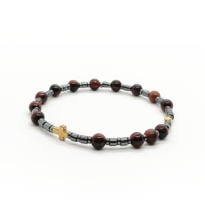 Bransoletka różaniec (10-tka różańca) Tygrysie oko 18cm KAM1172