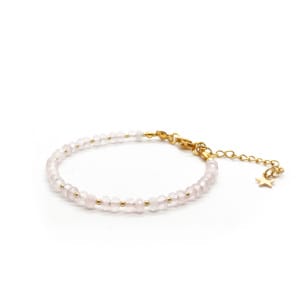 Bransoletka z gwiazdką, Jadeit 17-21cm KAM1165 Stal chirurgiczna pozłacana