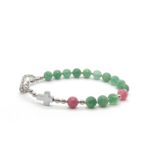 Bransoletka różaniec (10tka) Agat 16-20cm KAM1187 Stal chirurgiczna