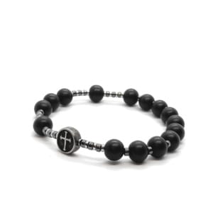 Bransoletka różaniec (10tka) Onyks 17cm KAM1197 stal chirurgiczna