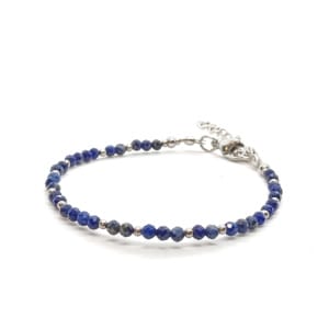 Bransoletka Lapis lazuli 15-19cm KAM1301 Stal chirurgiczna