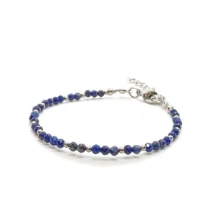 Bransoletka Lapis lazuli 15-19cm KAM1301 Stal chirurgiczna