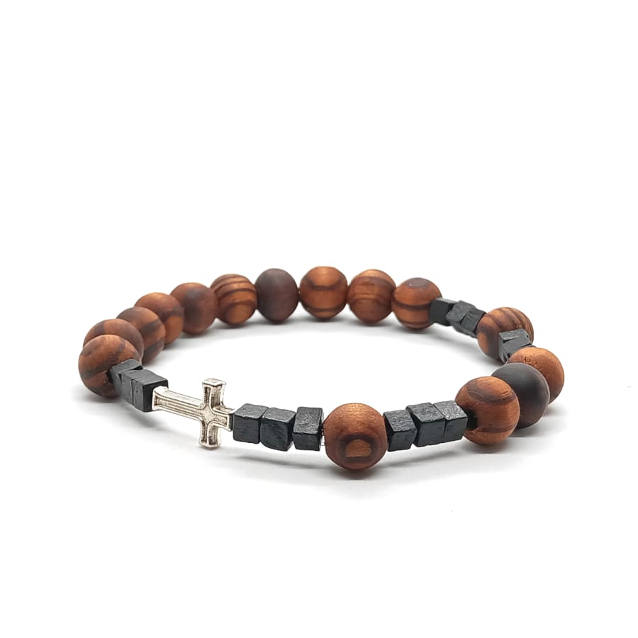 Bransoletka różaniec (10tka) Koraliki drewniane 18,5cm D151