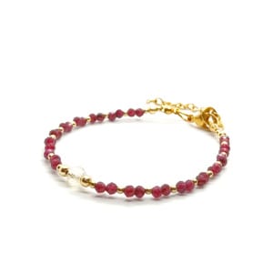 Bransoletka Cytryn, Granat KAM1291 pozłacana stal chirurgiczna