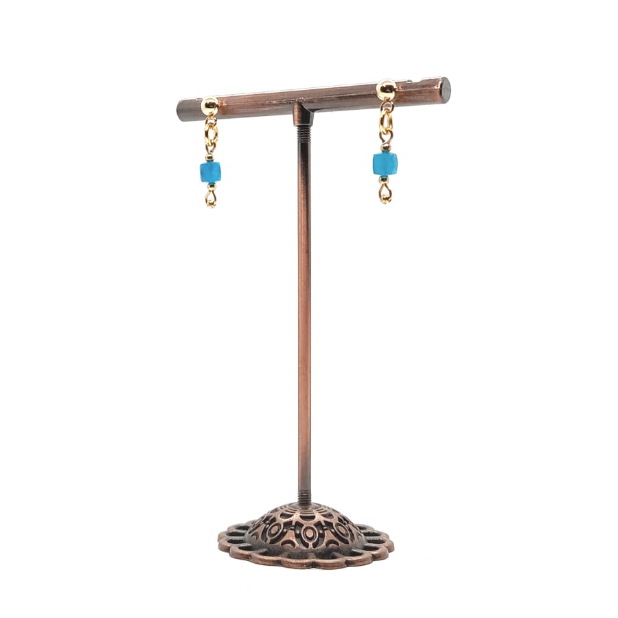 Kolczyki pozłacane Apatyt, Stal chirurgiczna pozłacana KOL146