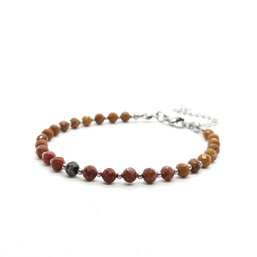 Bransoletka Jaspis Mokait 18-22cm KAM1324 Stal chirurgiczna