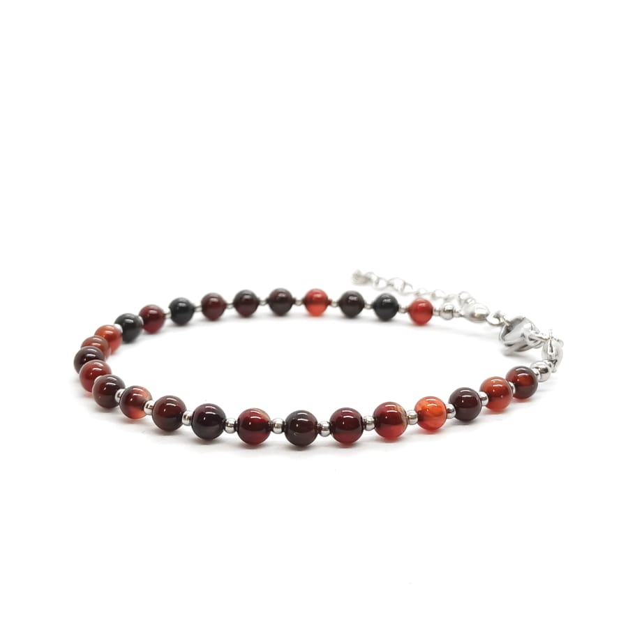 Bransoletka Agat bursztynowy 17-21cm KAM1325 stal chirurgiczna