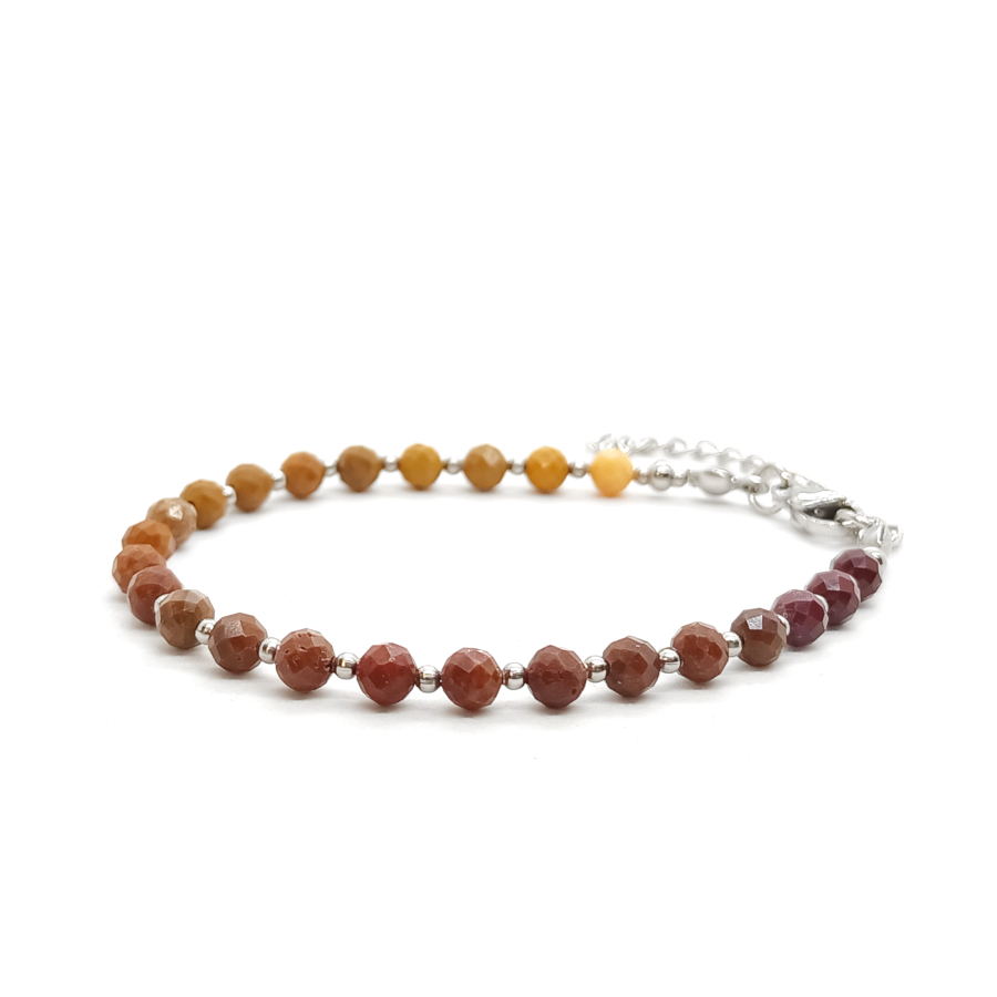 Bransoletka Jaspis Mokait 16,5-20,5cm KAM1328 Stal chirurgiczna