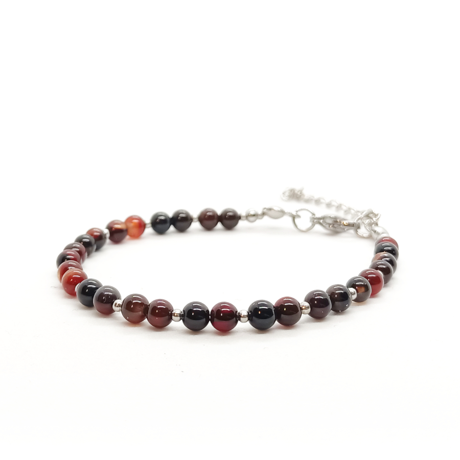 Bransoletka Agat bursztynowy 16-20cm KAM1329 stal chirurgiczna