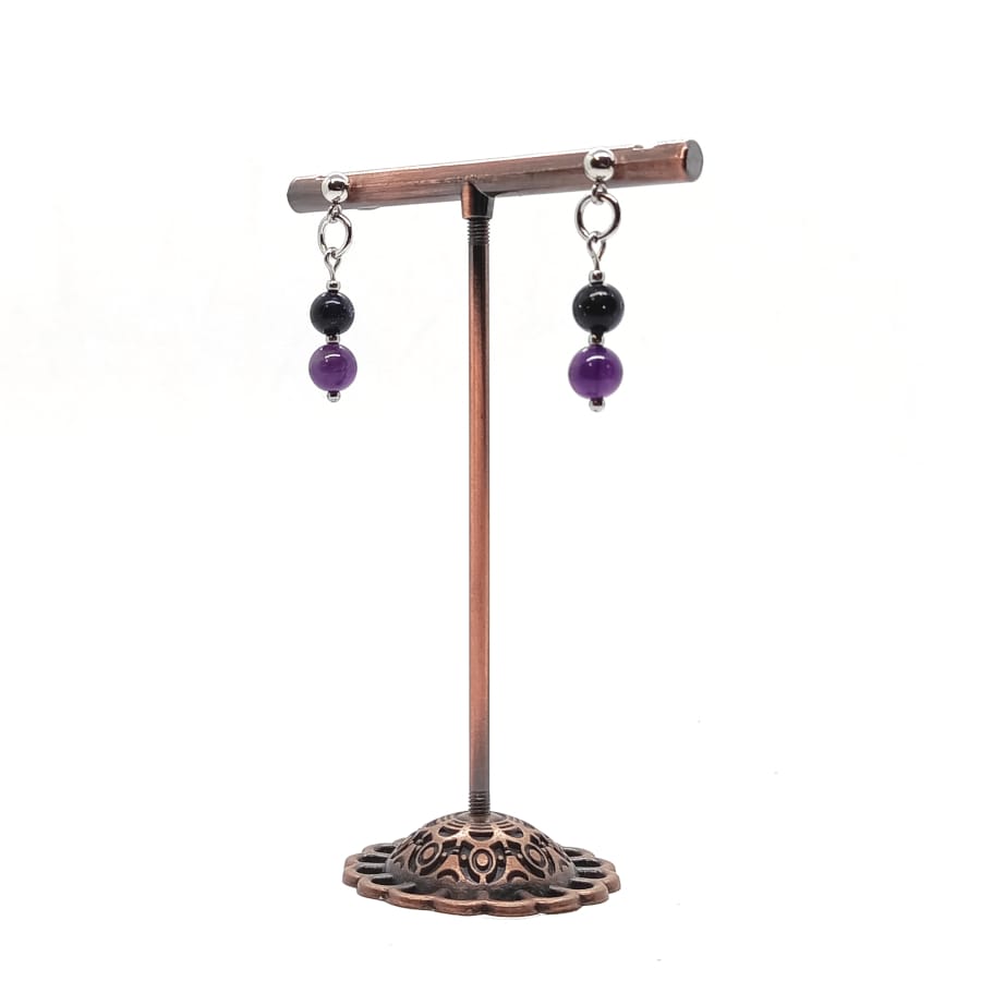 Kolczyki Ametyst, Noc Kairu, Stal chirurgiczna KOL148