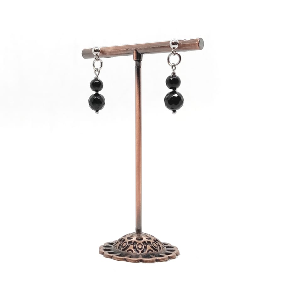 Kolczyki Onyks czarny - Stal chirurgiczna KOL153